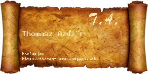 Thomasz Azár névjegykártya